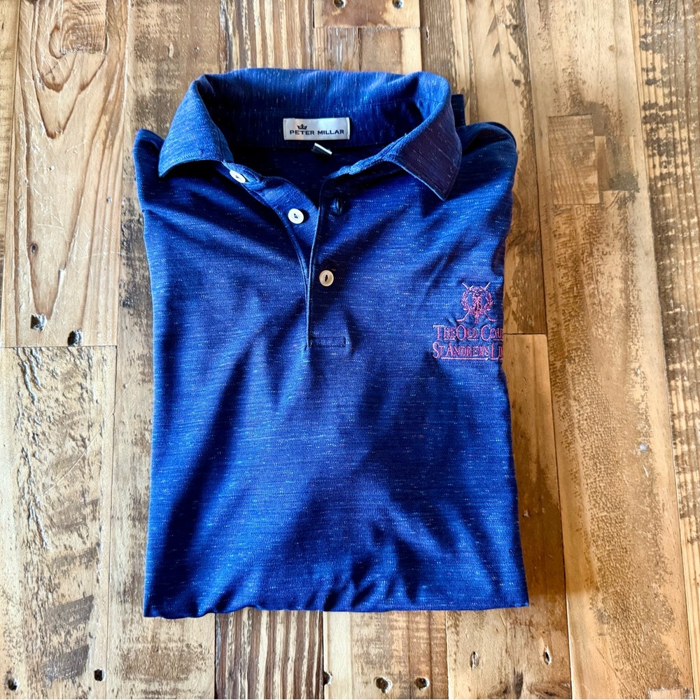 Peter Millar Navy Polo with Embroidered Logo